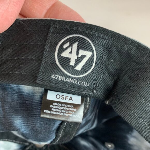 Arizona Diamondbacks Black Gray White Tie Dye 47 Brand Clean Up Strapback Hat - Picture 6 of 6